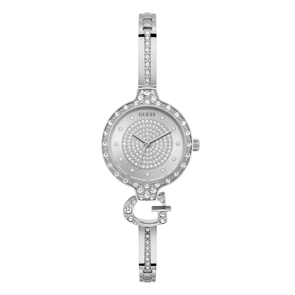GUESS Damenuhr GISELLE aus recyceltem Stahl