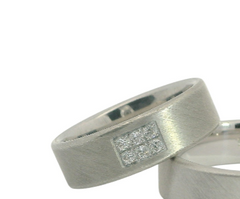 925 Silber rhodinierte Partnerring - LSZ-30/6