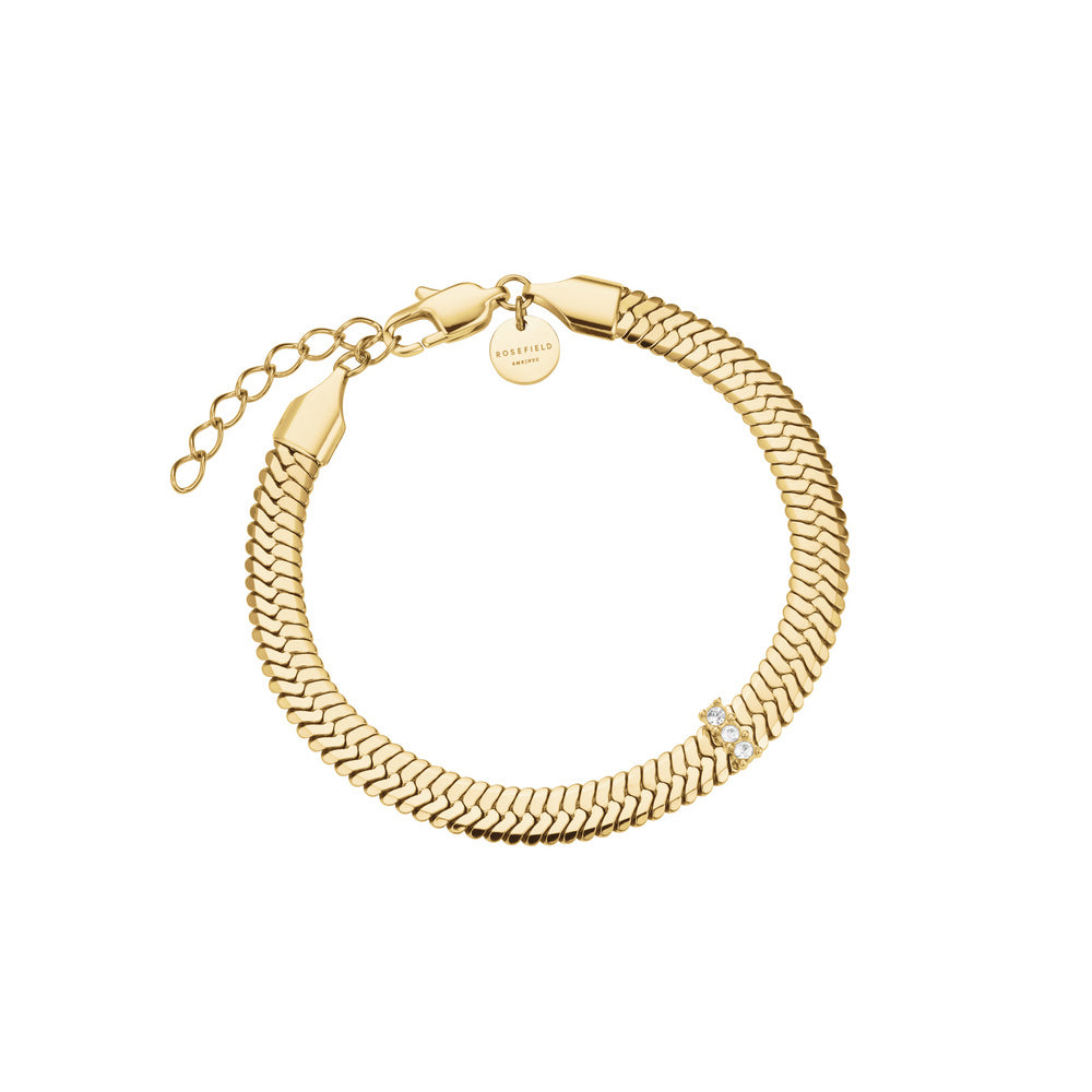 Rosefield Armband Snake mit Kristallen Gold