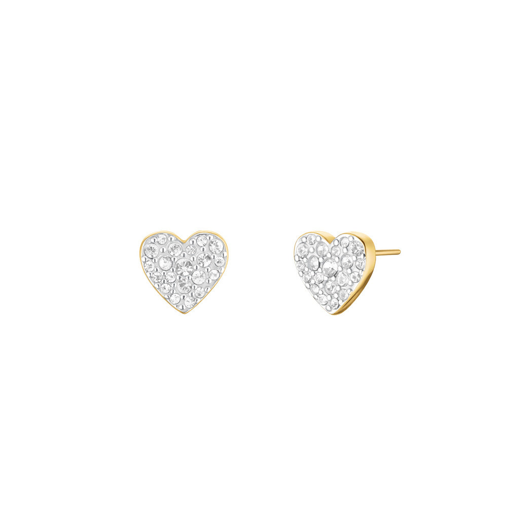 Rosefield Ohrringe Pave Heart Gold