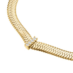Rosefield Halskette Snake mit Kristallen Gold