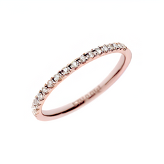 Linden Halb-Memoire Gold Ring mit 18 Gefassten Diamanten - ETH 001