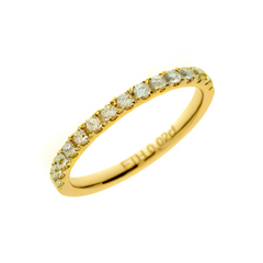 Linden Halb-Memoire Ring aus Gold mit 15 Gefassten Diamanten - ETH 002