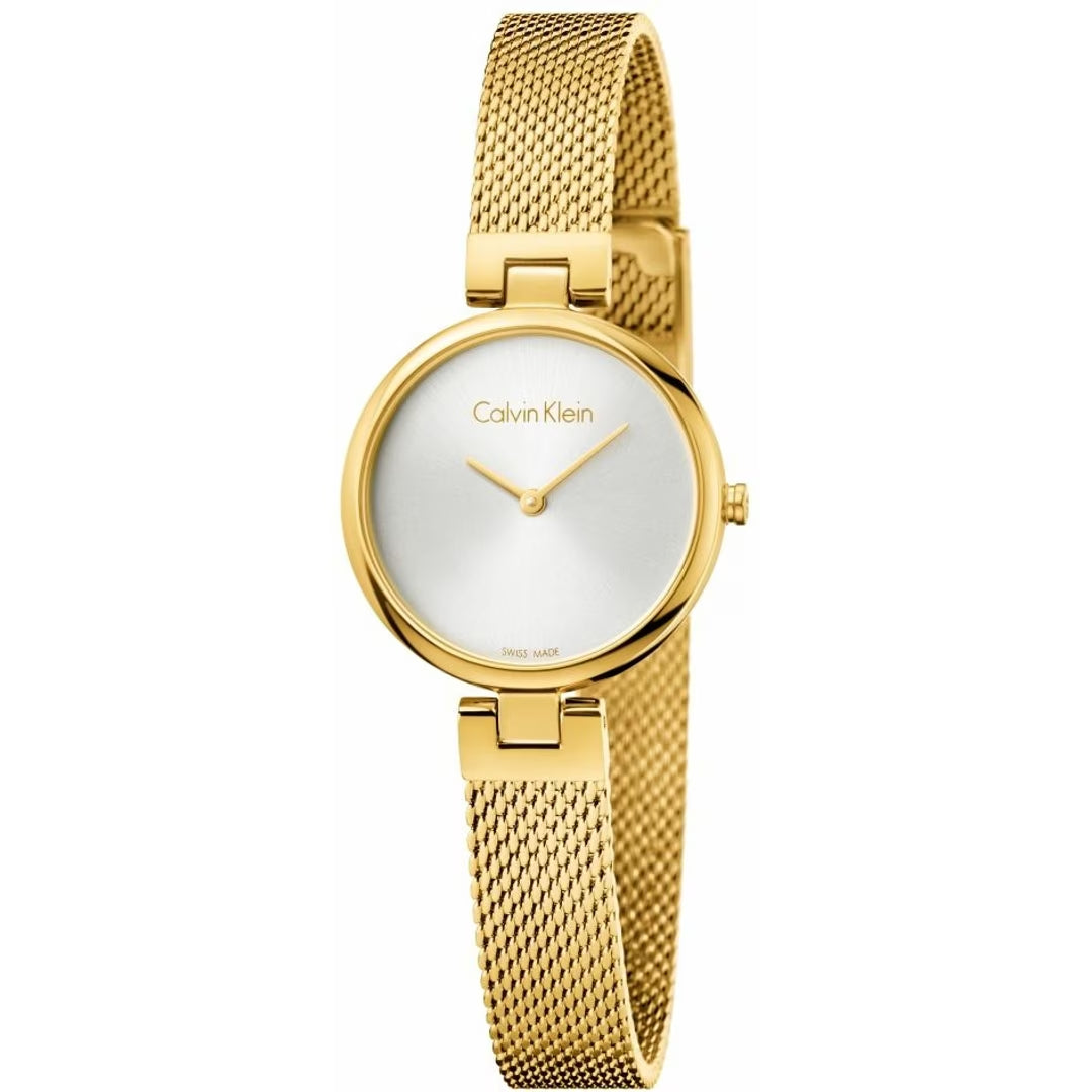 Calvin Klein Authentic 28mm Damenuhr in Gold aus Edelstahl Mesh - K8G23526
