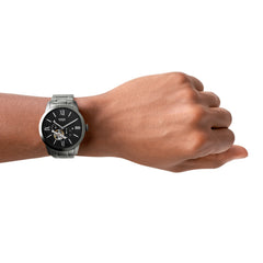 Fossil Townman Automatik 44 MM Edelstahl Herrenuhr in Gunmetal Schwarz - ME3172