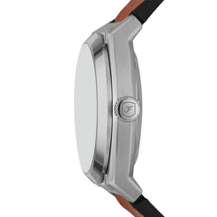 Fossil Everett Silber Grün 42mm Leder Automatik Herrenuhr - ME3261