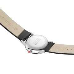 Mondaine EVO2 Quarz Damenuhr aus Schwarzes Leder, 30 MM - MSE.30210.LBV