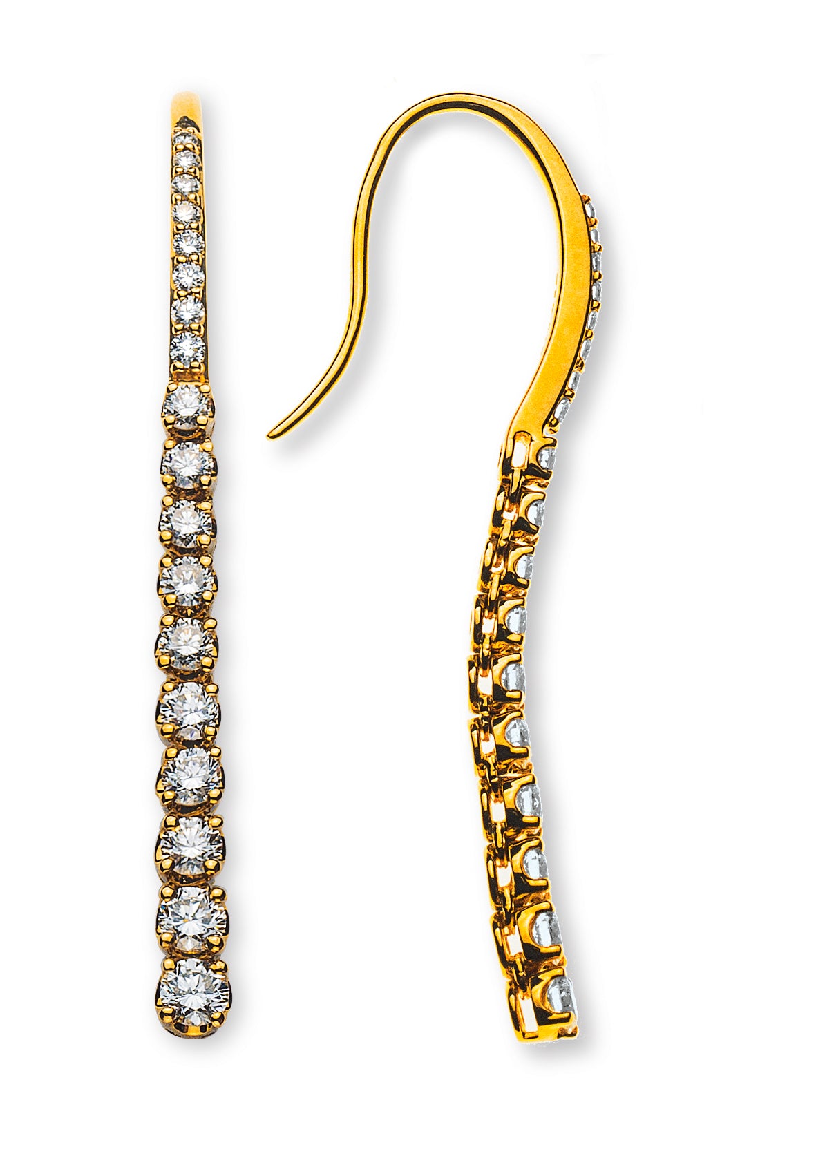 Diamant Ohrhänger Gelbgold 750 mit 36 Brillanten H SI 1.17ct.