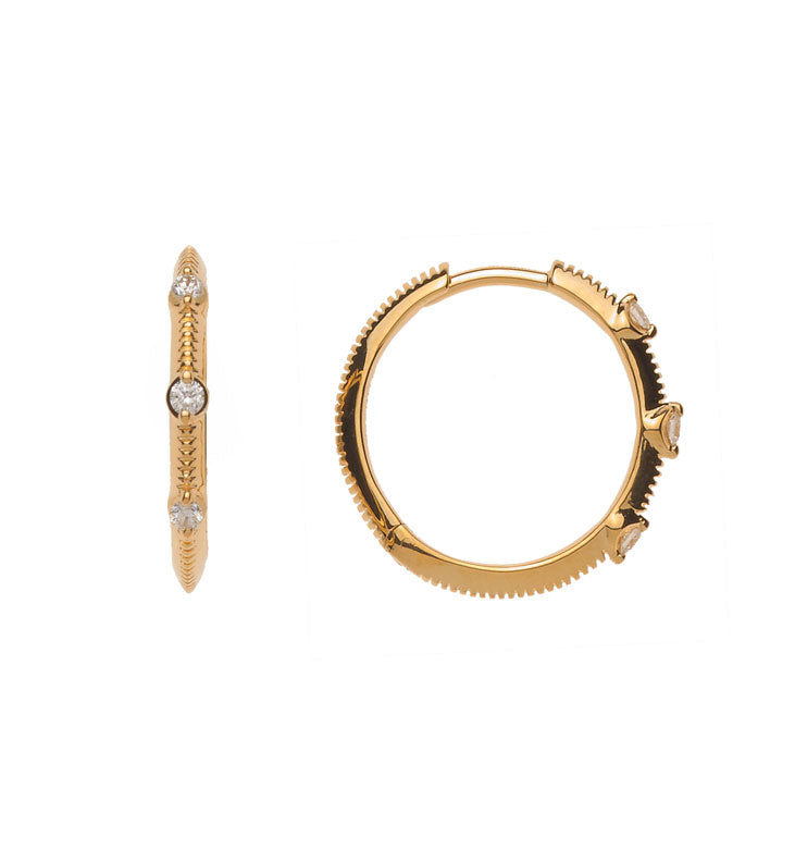 Scharnier Creolen Gelbgold 750 mit 2 Brillanten H SI 0.03ct.
