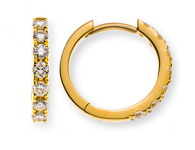 Kreolen Gelbgold 750 mit 14 Brillanten H SI 0.25 ct.