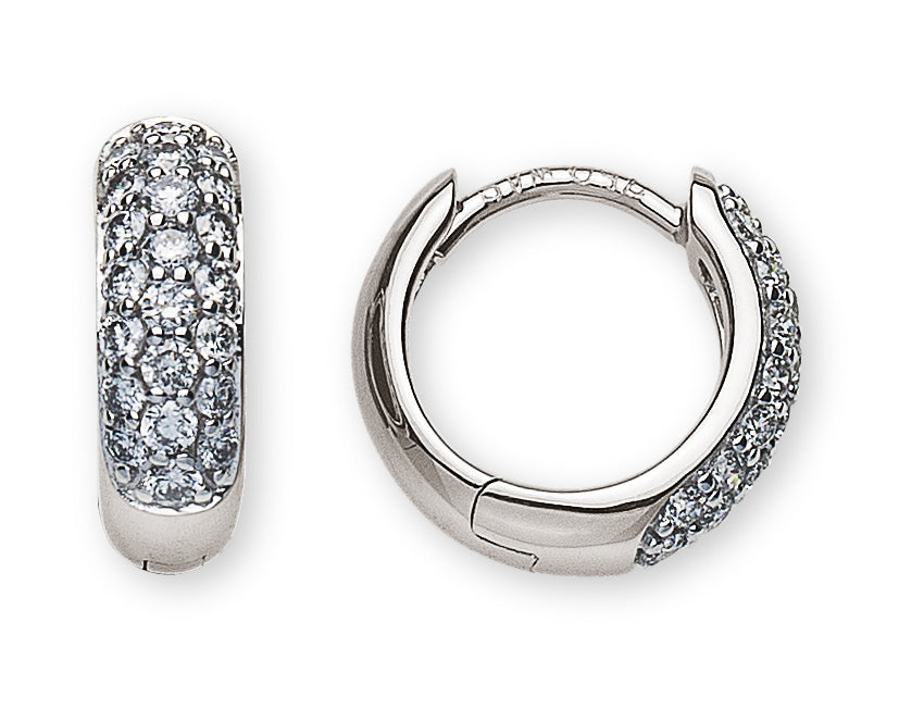 Diamant Creolen Weissgold 750 mit 44 Brillanten total 0.36 ct.