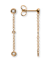 Diamantohrhangere Rundanker Rotgold 750 mit 6 Brillanten H SI 0.16 ct.