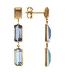 Ohrhänger London Blue Topas Gelbgold 750