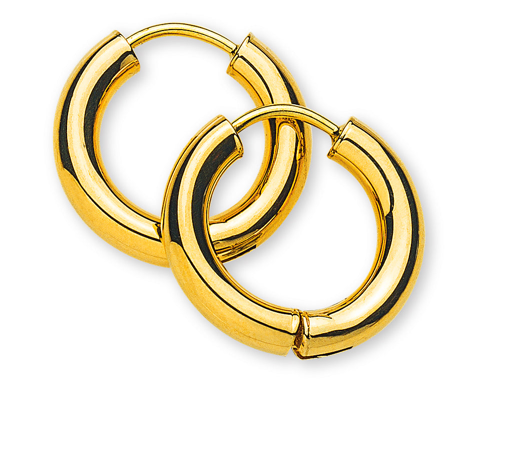 Creolen Runddraht Gelbgold 750 D: 16mm
