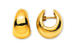 Kreolen Tropfenform Gelbgold 750 Handarbeit