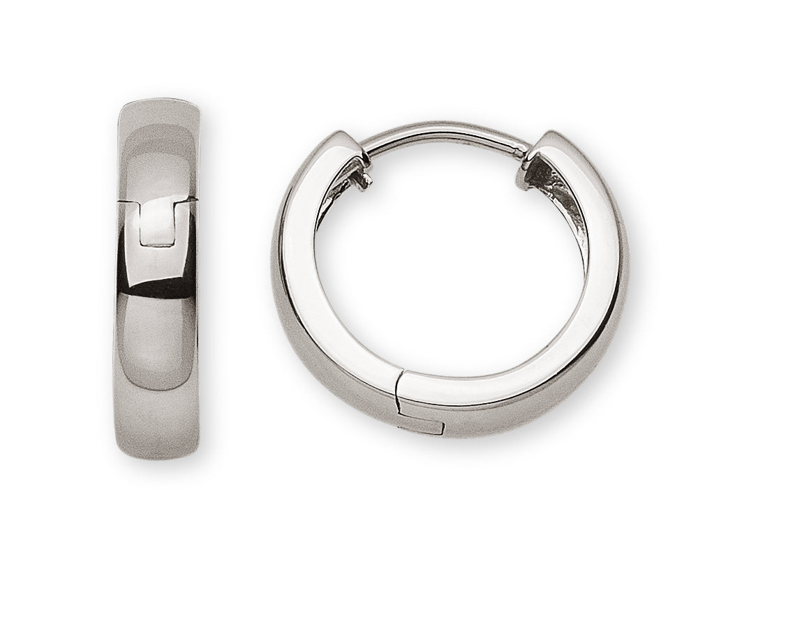 Creolen Weissgold U-Profil 750 Scharnier D 15mm B 3.5mm