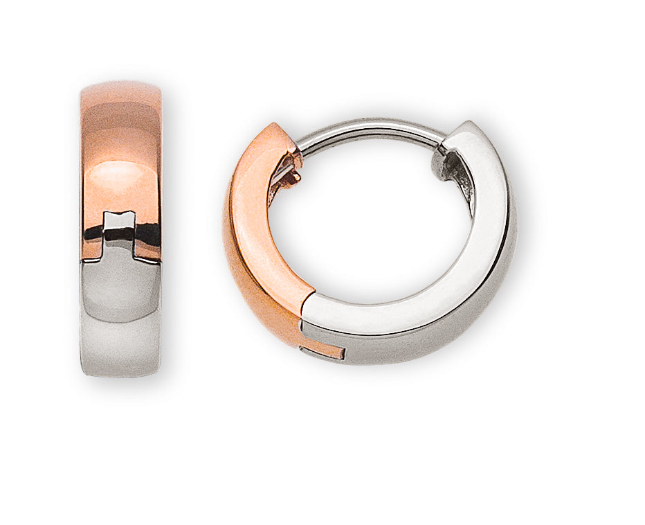 Creolen Bicolor 750 Rot- und Weissgold U-Profil 12mm