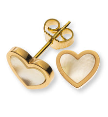 Ohrstecker Gelbgold 750 mit 2 Perlmuttherzen