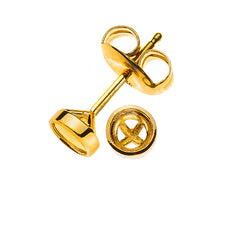 Ohrstecker Solitär Gelbgold 750 Zargen Fassung für 2 Steine