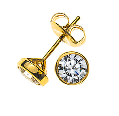 Solitär Ohrstecker Zargenfassung Gelbgold 750 1.00ct.