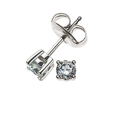 Solitär Ohrstecker Weissgold 750 0.16ct.