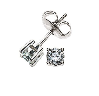 Solitär Ohrstecker Weissgold 750 0.20ct.