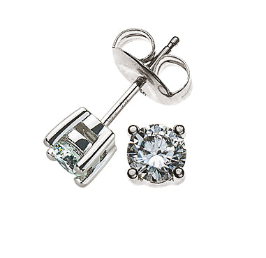 Ohrstecker Solitär Weissgold 750 0.50ct.