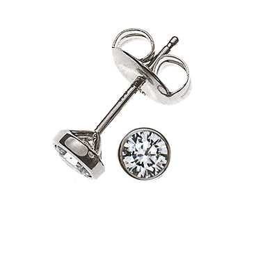 Ohrstecker Solitär Weissgold 750 0.16ct.
