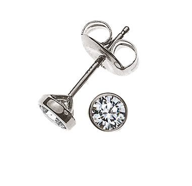 Ohrstecker Solitär Weissgold 750 0.20ct.
