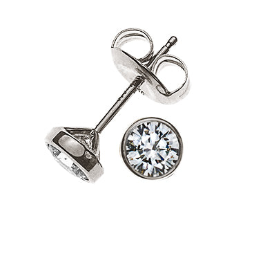 Ohrstecker Solitär Weissgold 750 0.34ct.
