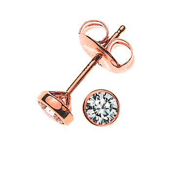 Ohrstecker Solitär Rotgold 750 0.15ct. Diamanten
