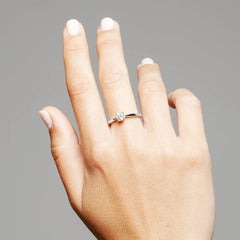 Facet Eye Clean Solitaerring 18Kt