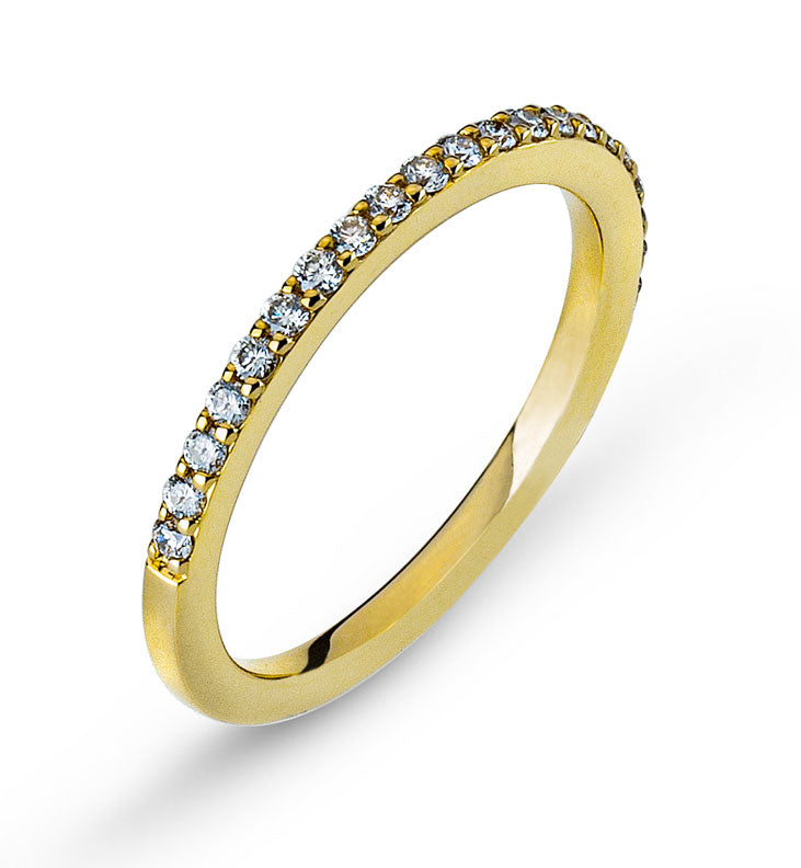Ring Memoire Gelbgold 750 Kornfassung 21 Brillanten H SI 0.21ct.