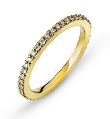 Ring Eternity Gelbgold 750 Kornfassung 45 Brillanten H SI 0.45ct.