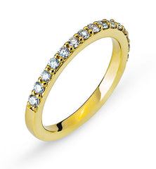 Mémoire Ring Gelbgold 750 mit 15 Brillanten Kornfassung