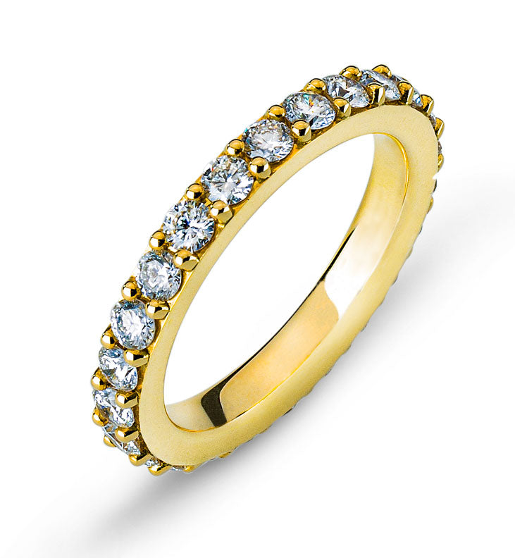 Eternity Ring Gelbgold 750 mit 25 Brillanten Kornfassung