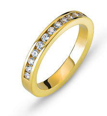 Mémoire Ring Gelbgold 750 mit 16 Brillanten Kanalfassung