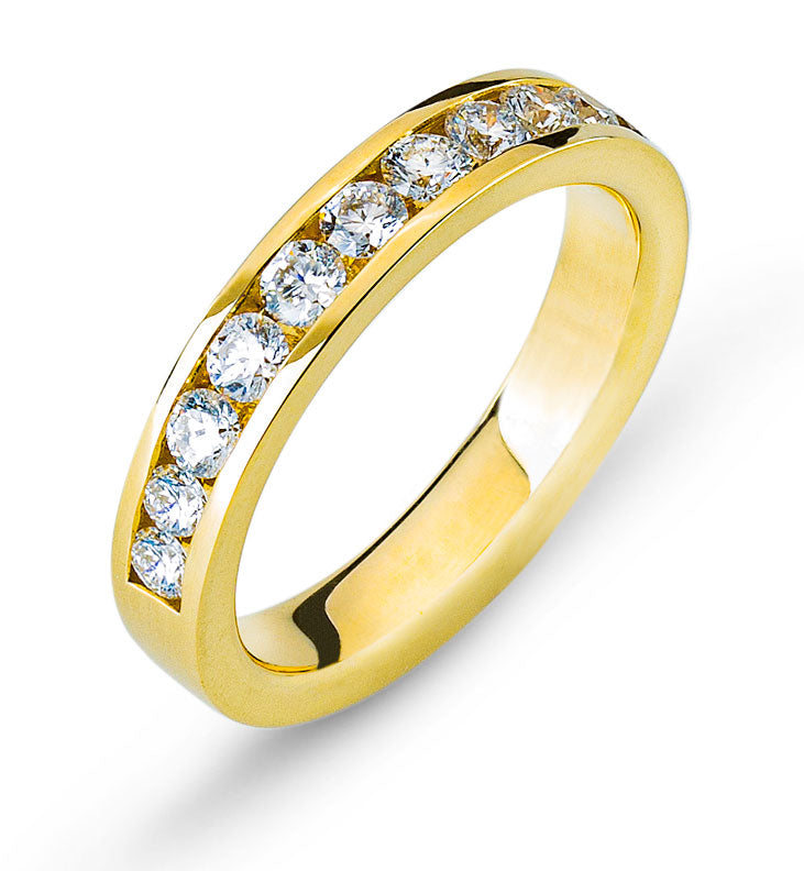 Mémoire Ring Gelbgold 750 mit 12 Brillanten Kanalfassung