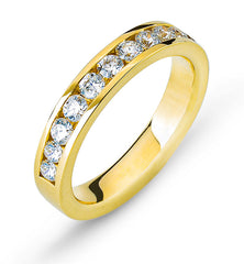 Mémoire Ring Gelbgold 750 mit 12 Brillanten Kanalfassung