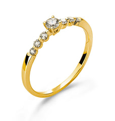 Ring Gelbgold 750 mit 6 Brillanten 0.13ct und 1 Brillant 0.12ct