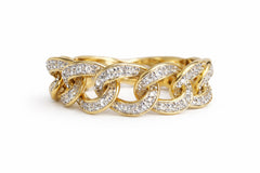 Ring Panzer Gelbgold 750 mit 176 Brillanten 0.63ct H SI