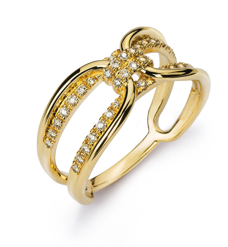 Ring Gelbgold 750 Fantasieform mit 40 Brillanten