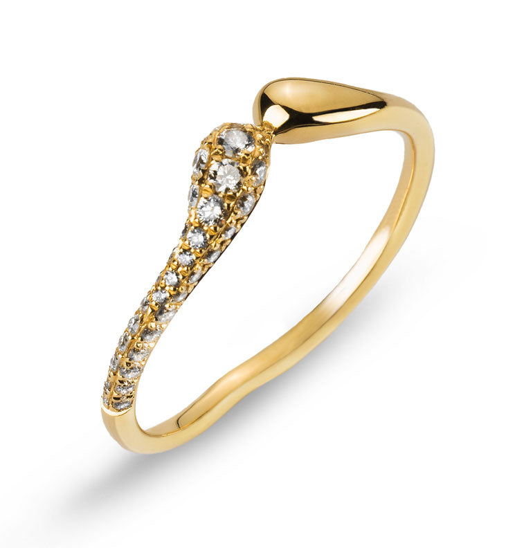 Ring Gelbgold 750 mit 34 Brillanten 0,21 ct.