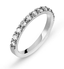 Memoire Ring Weissgold 750 mit Brillanten in Kornfassung