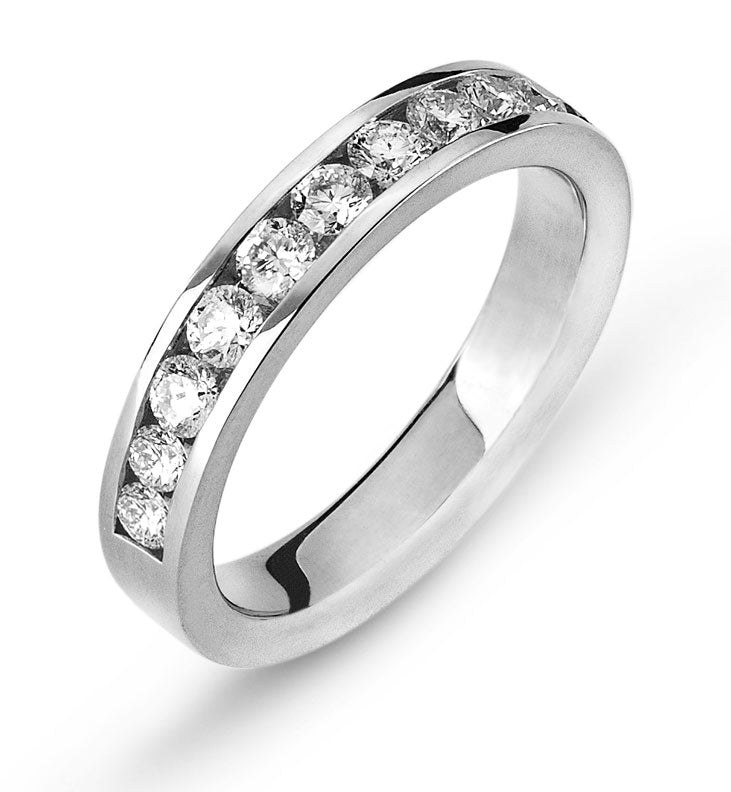 Memoire Ring Weissgold 750 mit Brillanten in Kanalfassung
