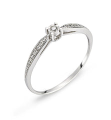 Ring Weissgold 750 mit Brillanten 0,03 ct.