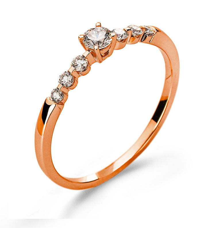 Ring Rotgold 750 mit Brillanten H SI 0.27 ct.