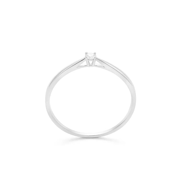 Facet Eye Clean Solitaerring 18Kt