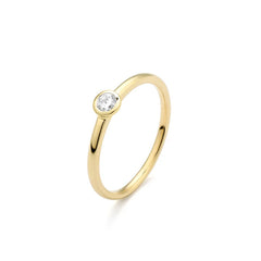 Facet Eye Clean Gold Solitaerring 14Kt