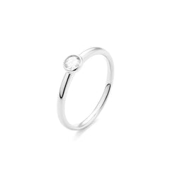 Facet Eye Clean Weissgold Solitaerring 18Kt 0,20 ct